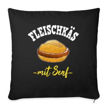 Meat mustard Badisch Funny Baden Fleischkäs - Sofa pillowcase 17,3'' x 17,3'' (45 x 45 cm) - black - Front