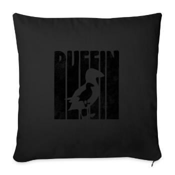 Puffin Island Parrot Diver Bird North Gift - Sofa pillowcase 17,3'' x 17,3'' (45 x 45 cm) - black - Front