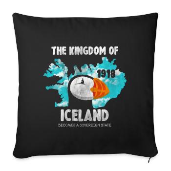 Puffin Island Parrot Diver Bird North Gift - Sofa pillowcase 17,3'' x 17,3'' (45 x 45 cm) - black - Front