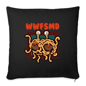 Pasta Spaghetti FSM Italy Pasta Pesto Cook - Sofa pillowcase 17,3'' x 17,3'' (45 x 45 cm) - black - Front