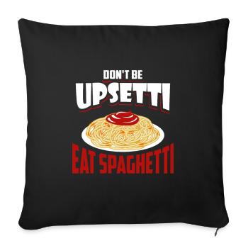 Pasta Spaghetti FSM Italy Pasta Pesto Cook - Sofa pillowcase 17,3'' x 17,3'' (45 x 45 cm) - black - Front