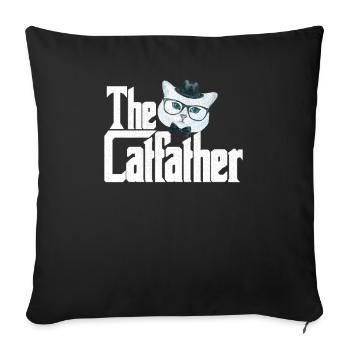 Le chat de père t-shirt chats papa amant de chats - Housse de coussin décorative 45 x 45 cm - noir - Devant