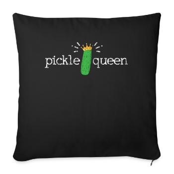 Pickle Queen Légumes Légumes Concombre Vegan - Housse de coussin décorative 45 x 45 cm - noir - Devant