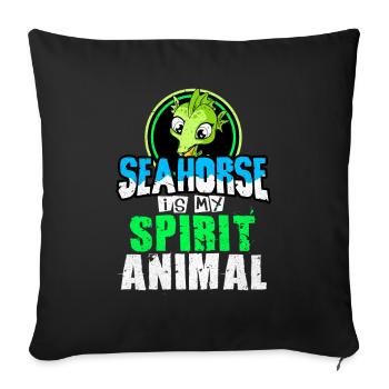 Seahorse - Sofa pillowcase 17,3'' x 17,3'' (45 x 45 cm) - black - Front