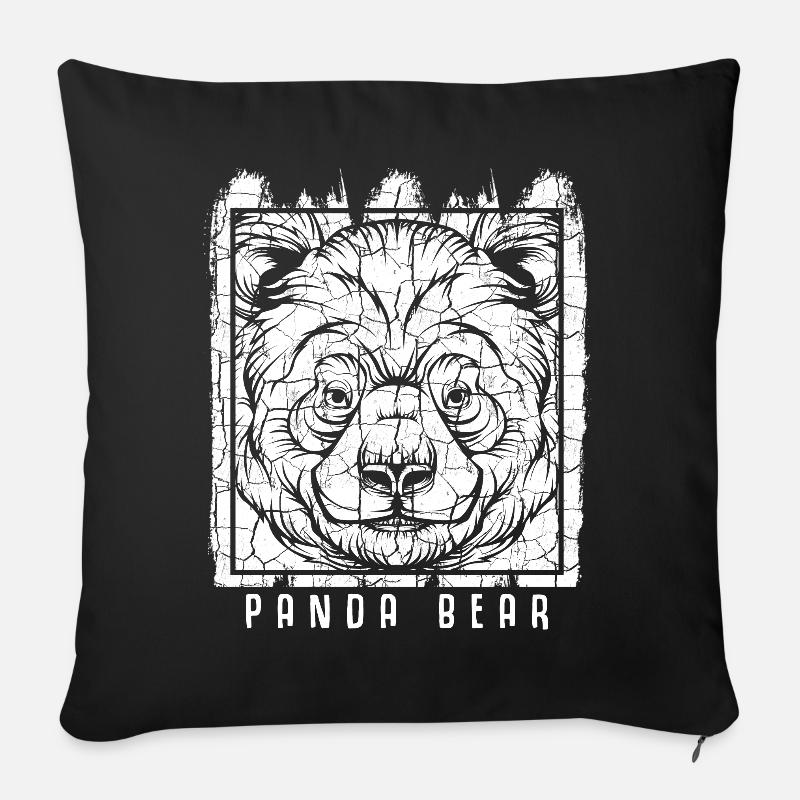 Panda - Sofakissenbezug 45 x 45 cm - Schwarz