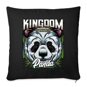 Panda Bear Bamboo Bear Great Panda wildlife gift - Sofa pillowcase 17,3'' x 17,3'' (45 x 45 cm) - black - Front