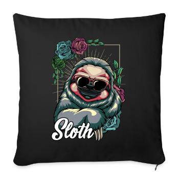 Cool sloth chill sunglasses wildlife gift - Sofa pillowcase 17,3'' x 17,3'' (45 x 45 cm) - black - Front