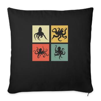 squid - Sofa pillowcase 17,3'' x 17,3'' (45 x 45 cm) - black - Front
