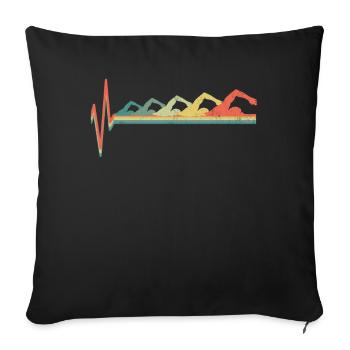 Schwimmen Schwimmer Evolution - Sofakissenbezug 45 x 45 cm - Schwarz - Vorne