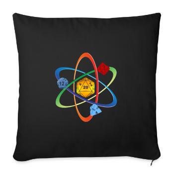 RPG Cube Dice Dragons Atom color Tabletop Gift - Sofa pillowcase 17,3'' x 17,3'' (45 x 45 cm) - black - Front
