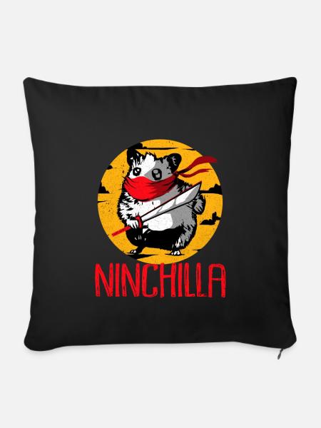 Chinchilla - Sofakissenbezug 45 x 45 cm - Schwarz
