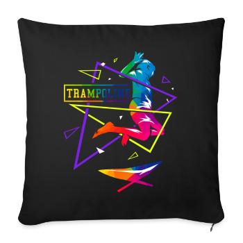 Trampoline polygon - Sofa pillowcase 17,3'' x 17,3'' (45 x 45 cm) - black - Front