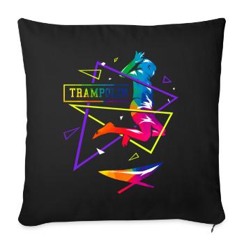 Trampoline polygon - Sofa pillowcase 17,3'' x 17,3'' (45 x 45 cm) - black - Front