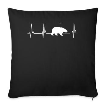 Polar Bear EKG - Sofakissenbezug 45 x 45 cm - Schwarz - Vorne
