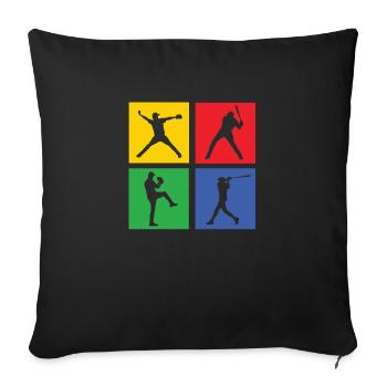 base-ball - Housse de coussin décorative 45 x 45 cm - noir - Devant