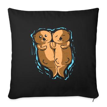 Otter - Sofakissenbezug 45 x 45 cm - Schwarz - Vorne