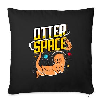 Otter Ferret Marten Water Sea Otter Beaver Sweet - Sofa pillowcase 17,3'' x 17,3'' (45 x 45 cm) - black - Front
