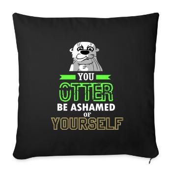 Otter Ferret Marten Water Sea Otter Beaver Sweet - Sofa pillowcase 17,3'' x 17,3'' (45 x 45 cm) - black - Front