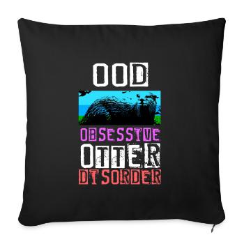 Otter Frettchen Marder Wasser Seeotter Biber Süß - Sofakissenbezug 45 x 45 cm - Schwarz - Vorne