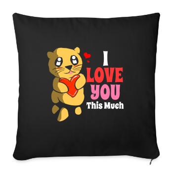 Otter Ferret Marten Water Sea Otter Beaver Sweet - Sofa pillowcase 17,3'' x 17,3'' (45 x 45 cm) - black - Front