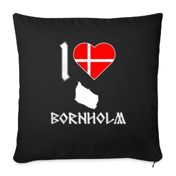 Bornholm Danemark - Housse de coussin décorative 45 x 45 cm - noir - Devant