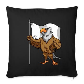 Proud Eagle with Peace Flag Bald Eagle - Sofa pillowcase 17,3'' x 17,3'' (45 x 45 cm) - black - Front