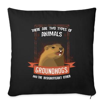 marmots - Sofa pillowcase 17,3'' x 17,3'' (45 x 45 cm) - black - Front