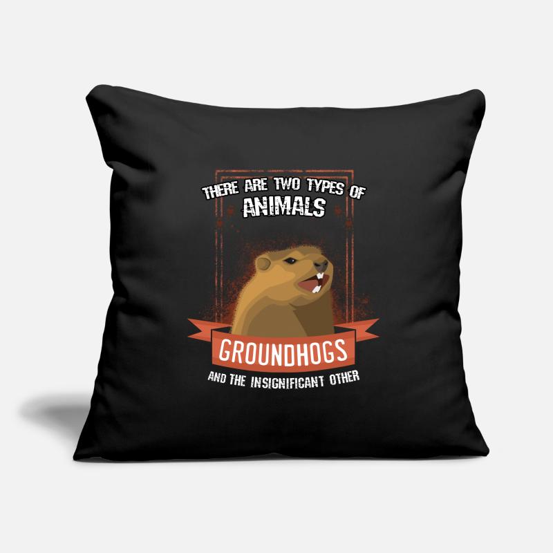 marmottes Housse de coussin décorative 45 x 45 cm