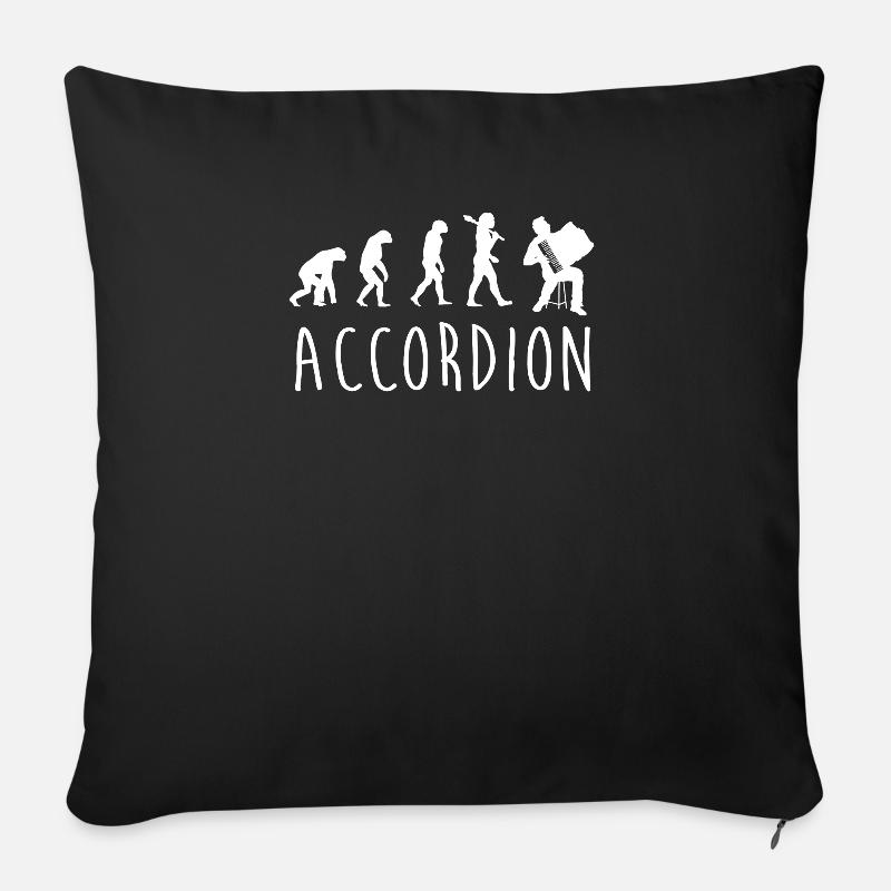 Evolution de l'accordéon - Housse de coussin décorative 45 x 45 cm - noir