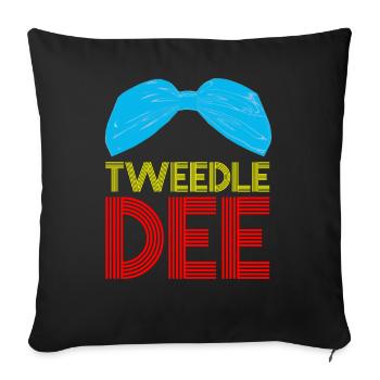 Tweedle Dee et Tweedle Dum Chemises partenaires - Housse de coussin décorative 45 x 45 cm - noir - Devant