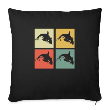 Wal - Sofakissenbezug 45 x 45 cm - Schwarz - Vorne