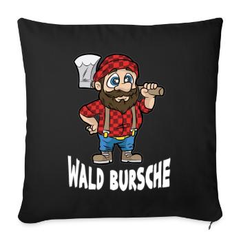 WALD BURSCHE Forestier forestier forestier bûcheron Dessin animé - Housse de coussin décorative 45 x 45 cm - noir - Devant
