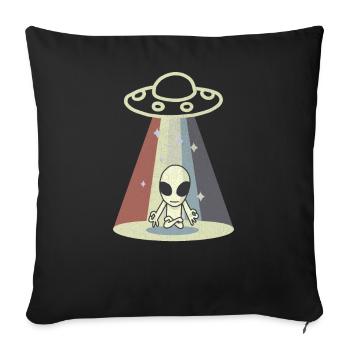 Alien Yoga Shirt Retro Alien Lotussitz T-Shirt - Sofakissenbezug 45 x 45 cm - Schwarz - Vorne