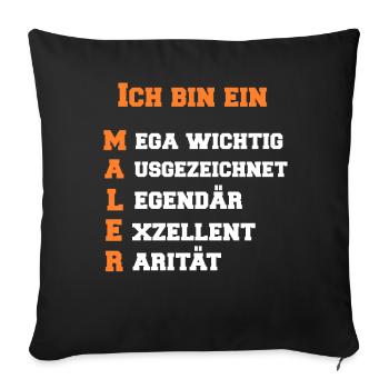 Maler - Sofakissenbezug 45 x 45 cm - Schwarz - Vorne