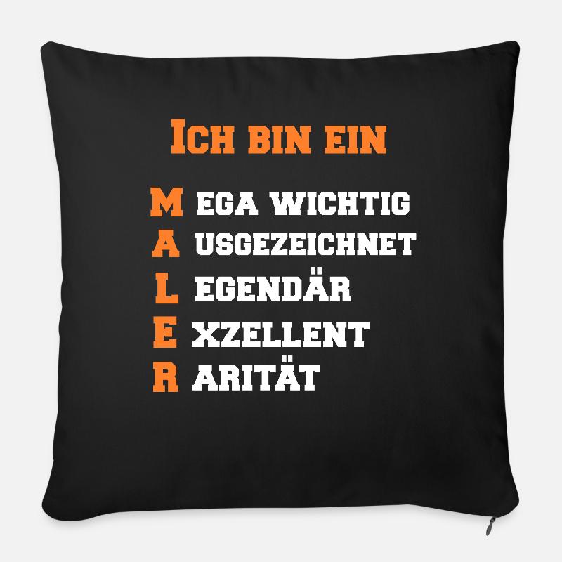 Maler - Sofakissenbezug 45 x 45 cm - Schwarz