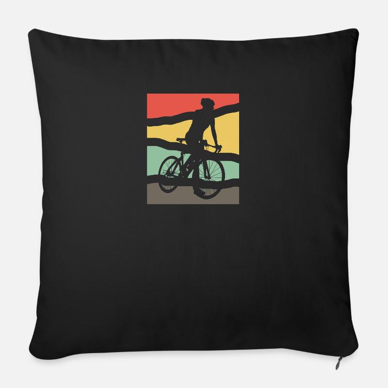 cyclisme - Housse de coussin décorative 45 x 45 cm - noir