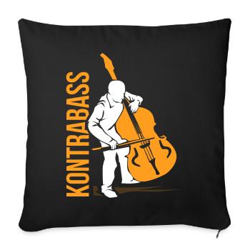 contrebasse - Housse de coussin décorative 45 x 45 cm - noir - Devant