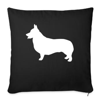 Corgi - Housse de coussin décorative 45 x 45 cm - noir - Devant
