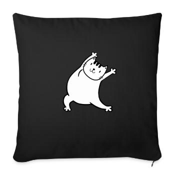Gym Cat Gymnastik Yoga Katze Mietze Mietzekatze - Sofakissenbezug 45 x 45 cm - Schwarz - Vorne