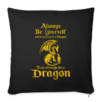 Dragon Dragon Dragon mythical creature fire gift - Sofa pillowcase 17,3'' x 17,3'' (45 x 45 cm) - black - Front