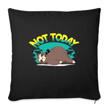 paresseux fatigue fatigue dormir Chillen - Housse de coussin décorative 45 x 45 cm - noir - Devant