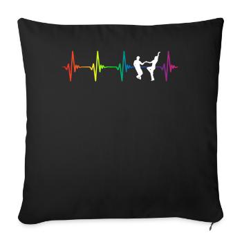 Swing Dance Rainbow Heartbeat - Housse de coussin décorative 45 x 45 cm - noir - Devant