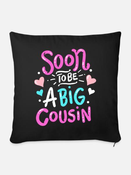 Großer Cousin - Sofakissenbezug 45 x 45 cm - Schwarz
