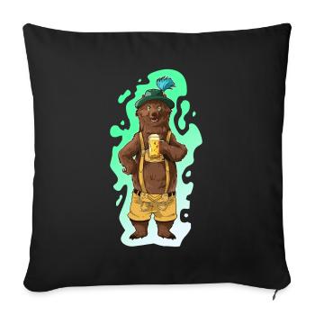 Beer Bear Bayern Lederhose Gift - Sofa pillowcase 17,3'' x 17,3'' (45 x 45 cm) - black - Front