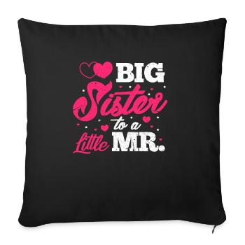 Grande soeur - Housse de coussin décorative 45 x 45 cm - noir - Devant