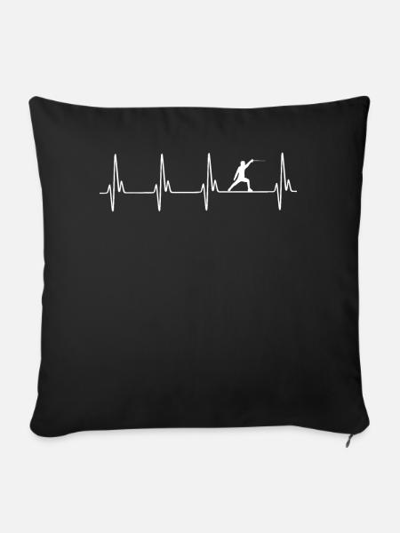 Fencing EKG - Sofakissenbezug 45 x 45 cm - Schwarz