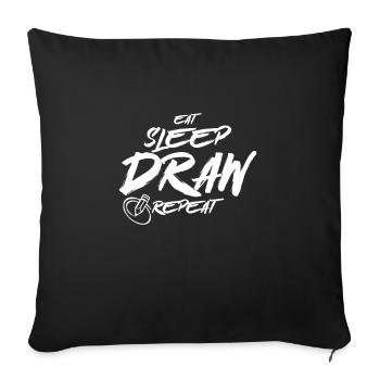 Draughtswoman Drawing Painting Painter Draughtsman - Sofa pillowcase 17,3'' x 17,3'' (45 x 45 cm) - black - Front