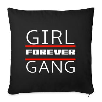 Équipe gangs fille pour toujours - Housse de coussin décorative 45 x 45 cm - noir - Devant