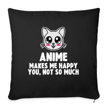 Anime - Sofakissenbezug 45 x 45 cm - Schwarz - Vorne