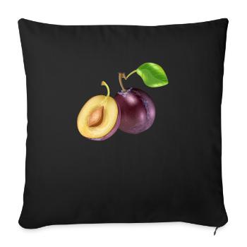 Plum Plums Picture Gift Idea - Sofa pillowcase 17,3'' x 17,3'' (45 x 45 cm) - black - Front
